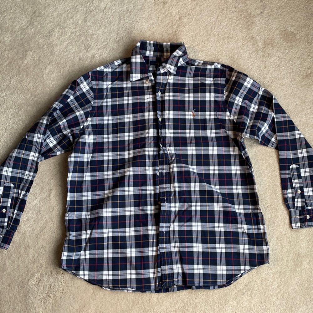 Polo Ralph Lauren Mens Classic-Fit Plaid Oxford Shirt